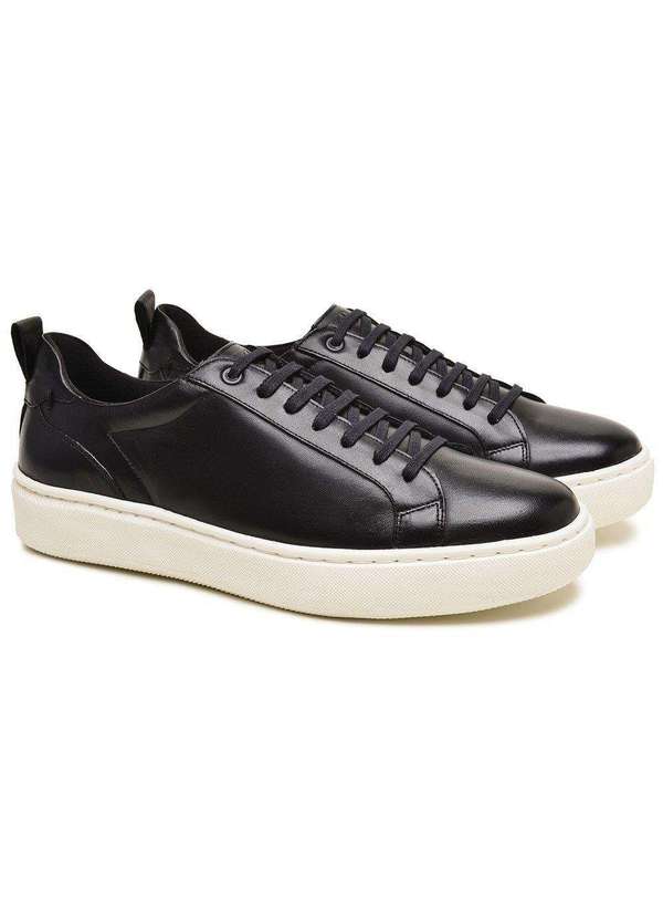 Berganno - Tênis Casual Masculino em Couro Preto Yaris Preto 2