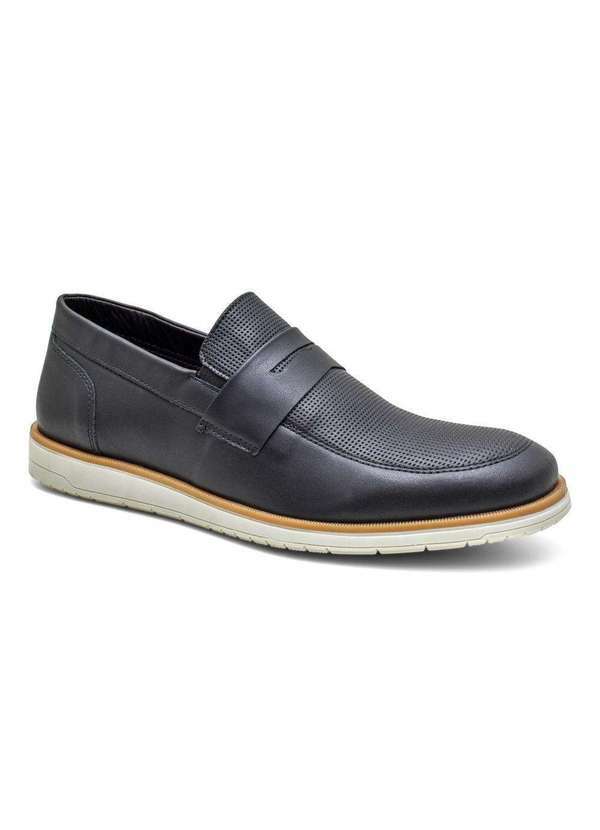 Bkarellus - Sapato Casual Mocassim Moderno Chocolate Preto