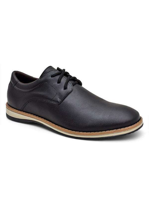 Bkarellus - Sapato Masculino Casual Derby Confortável Preto