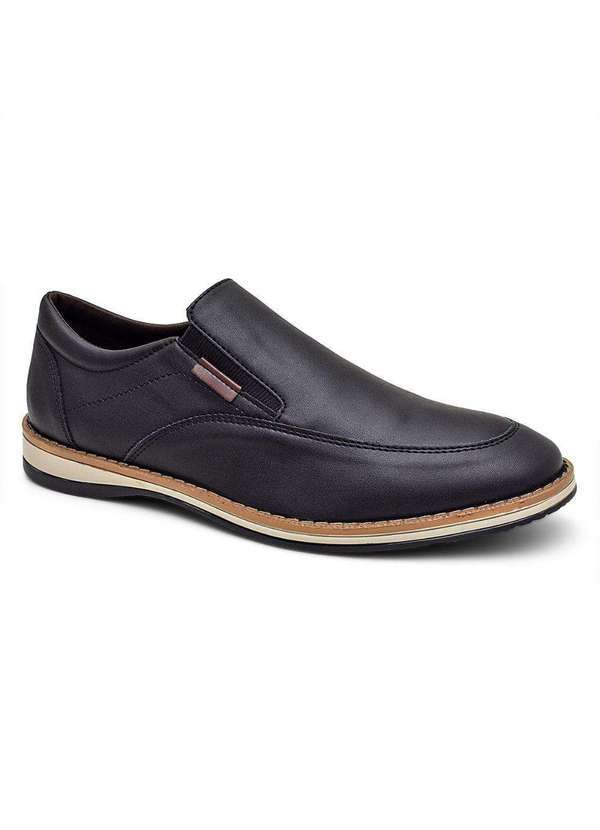 Bkarellus - Sapato Masculino Casual Slip On Oxford Moderno Preto