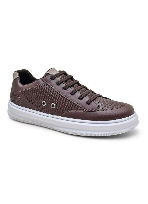 Bkarellus - Tenis Casual Masculino Social Marrom