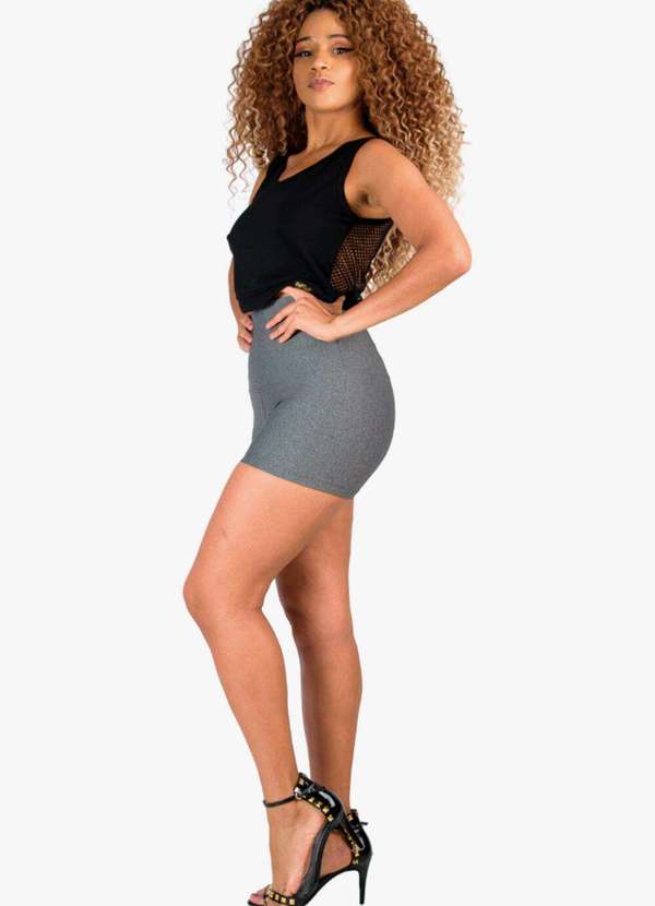 Looks Catwalk - Cinta Shorts Modelador Preto Modela Cintura e Levanta o Bumbum - Mescla 4