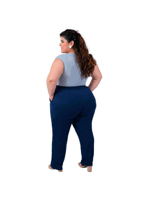 Looks Catwalk - Calça Estilo Pantalona Feminina Viscolycra do P Ao Plus Size - Marinho 4