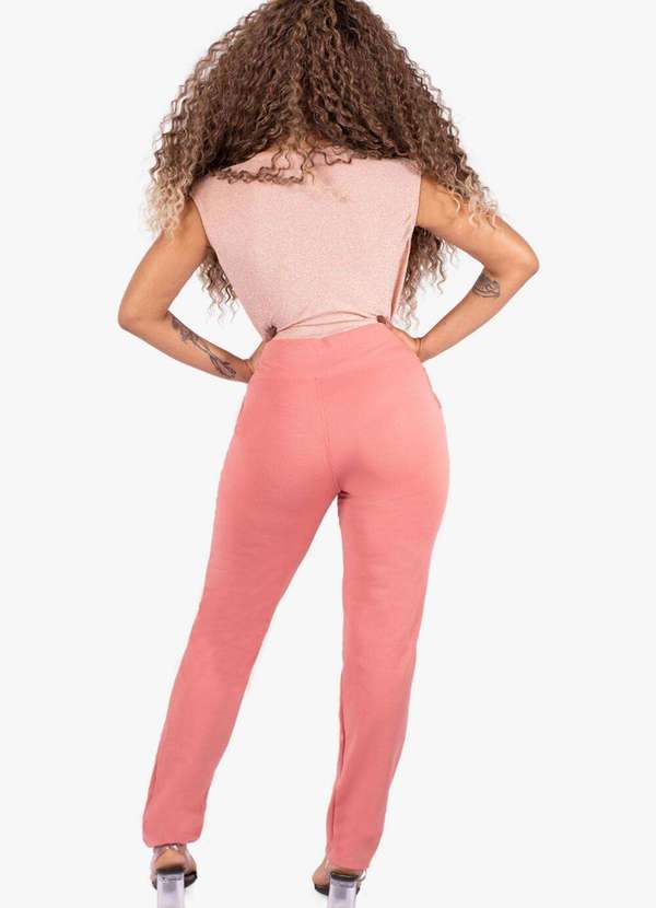 Looks Catwalk - Calça Reta Feminina Estilo Social Cintura Média Plus Size - Rose 5