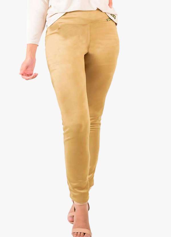 Looks Catwalk - Calça Skinny Feminina Bolso Moda Outono Inverno Quentinha - Caramelo 2