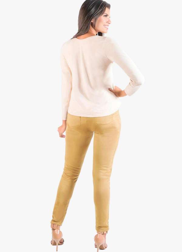 Looks Catwalk - Calça Skinny Feminina Bolso Moda Outono Inverno Quentinha - Caramelo 3