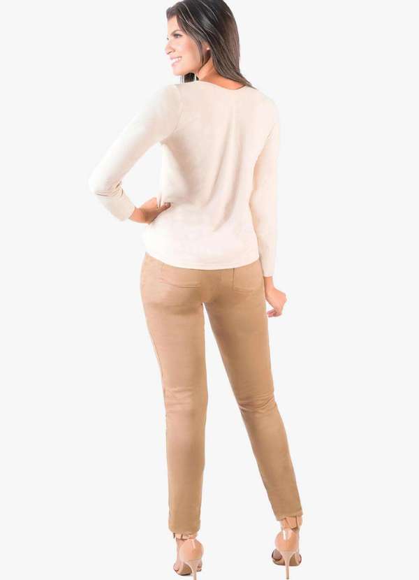 Looks Catwalk - Calça Skinny Feminina Bolso Moda Outono Inverno Quentinha - Castor 3