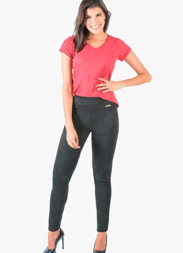 Looks Catwalk - Calça Skinny Feminina Bolso Moda Outono Inverno Quentinha - Preta