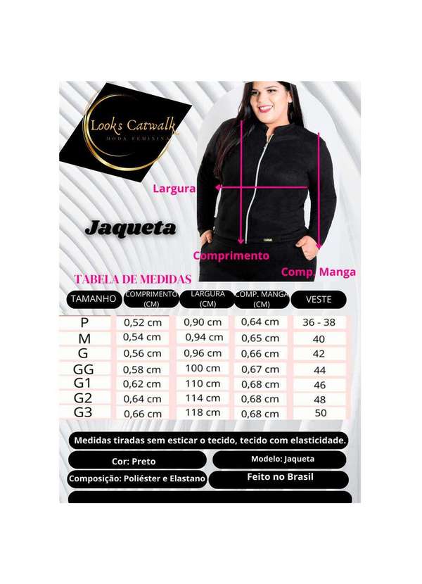 Looks Catwalk - Jaqueta Casaquinho Feminino Suede Plus Size - Marrom 3