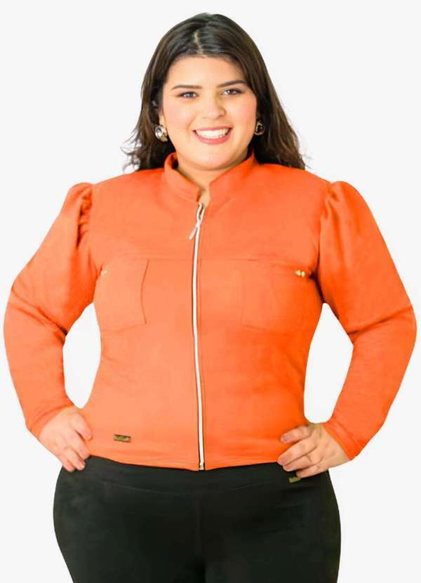 Looks Catwalk - Jaqueta Feminina Maga Bufante Casaco Frio Bolso Quentinha - Coral