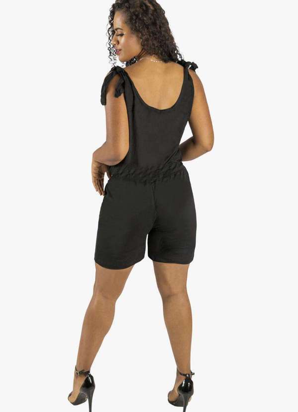 Looks Catwalk - Macaquinho Curto Soltinho Viscolycra  Moda Feminina Preto - Preto 3