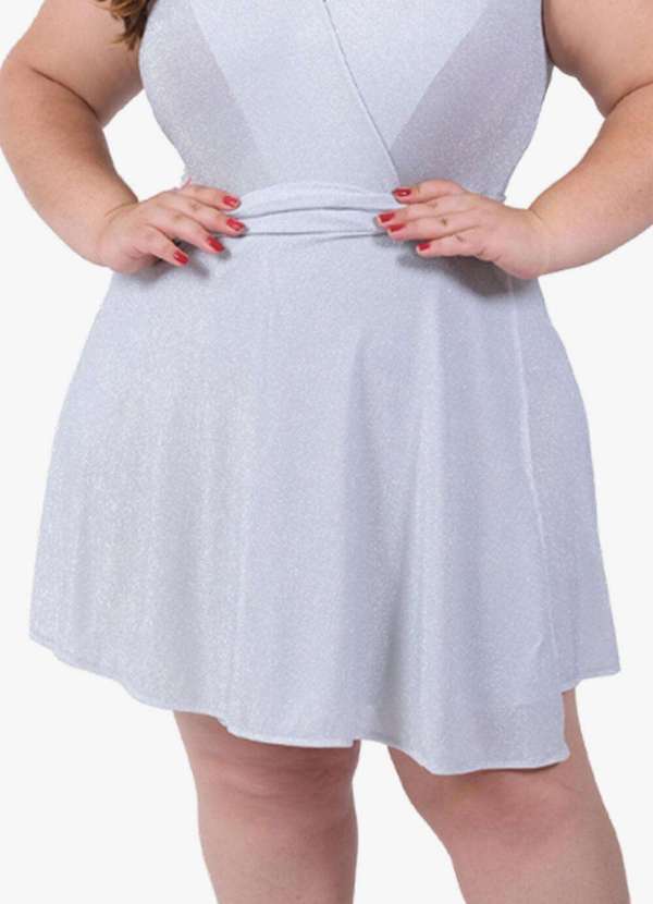 Saia Brilho Transpassada Curta Verão Feminina Moda Plus Size