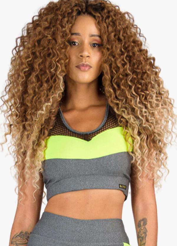 Looks Catwalk - Top Nadador Sustentação Fit Arrastão Feminino Suplex Treino - Mescla