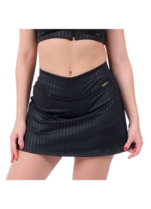 Looks Catwalk - Saia Shorts Fitness Moda Feminina Treino Malhação Academia - Preto