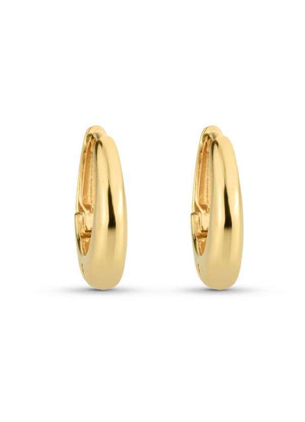 Ora Semijoias - Brinco Semijoia de Argola com Ponto de Luz Zircônia Cristal - Dourado