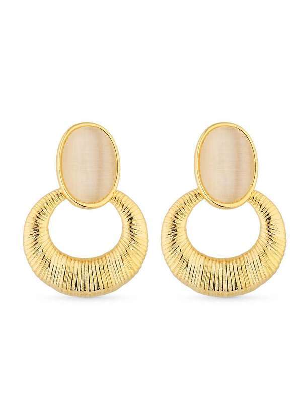 Ora Semijoias - Brinco Semijoia Dourado com Madrepérola Oval Banhado a Ouro 18k - Dourado