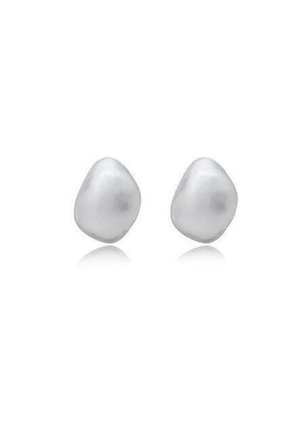 Ora Semijoias - Brinco Semijoia Orgânico  Acetinado em Ródio Branco Prata 2