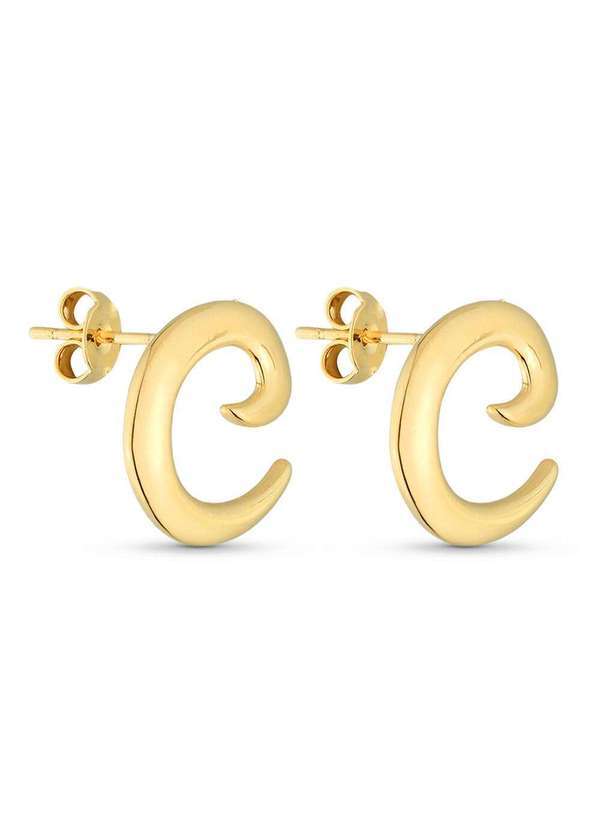 Ora Semijoias - Brinco Semijoia Orgânico Espiral Banhado a Ouro 18k - Dourado