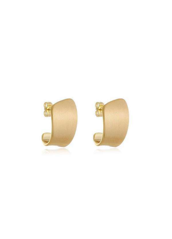 Ora Semijoias - Brinco Semijoia Orgânico Liso Acetinado em Banho 18k Dourado