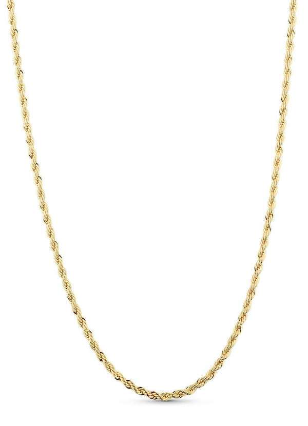 Ora Semijoias - Corrente Semijoia Codão Baiano Alto Brilho 2,5mm Banhado a Ouro Dourado