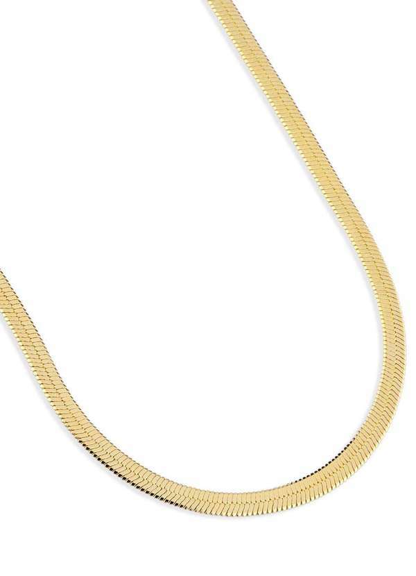 Ora Semijoias - Corrente Semijoia Fita Laminada Alto Brilho 3mm Banhado a Ouro - Dourado