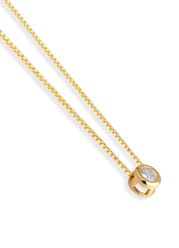 Ora Semijoias - Conjunto Semijoia Colar e Brinco Ponto de Luz com Zircônia - Dourado 2