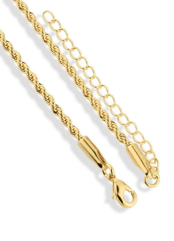 Ora Semijoias - Pulseira Semijoia Cordão Baiano 2mm Banhado a Ouro 18k - Dourado 2