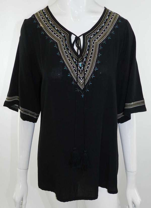 Facinelli By Mooncity - Bata Facinelli Bordada Preta Preto