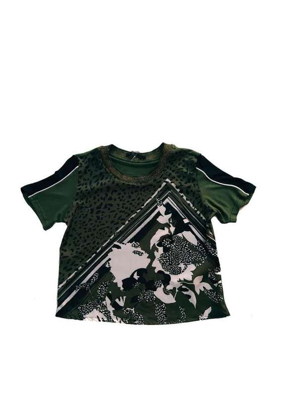 Acostamento - Blusa Acostamento Estampa Floral Verde Tomilho Verde