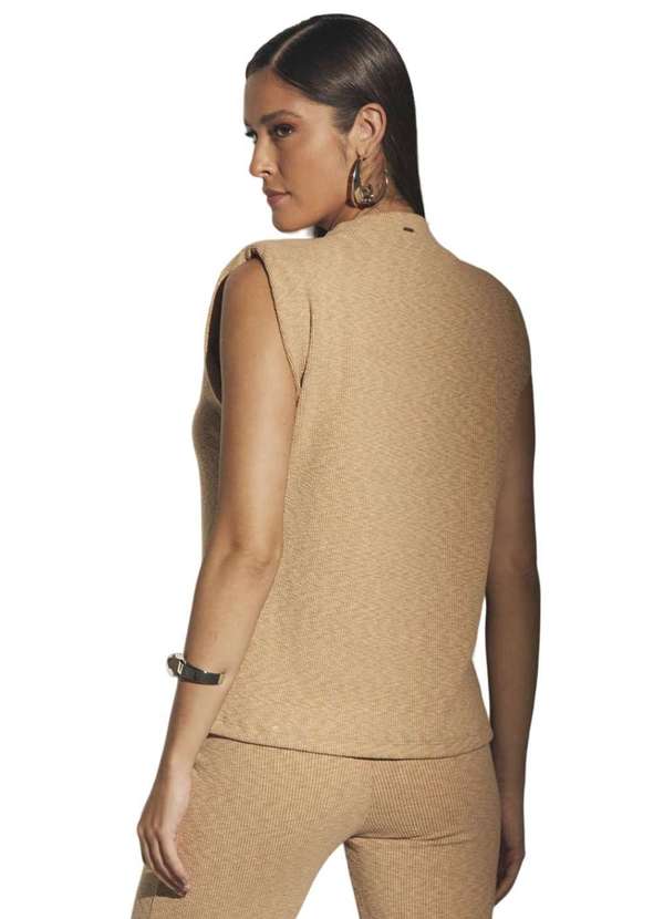 Sommer - Blusa Canelada Sommer com Cavas Bege Bege 2