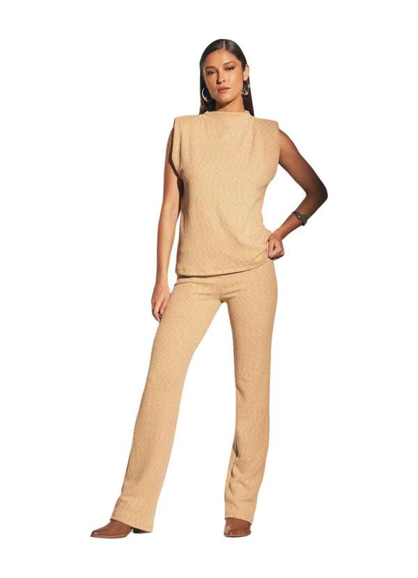 Sommer - Blusa Canelada Sommer com Cavas Bege Bege 4