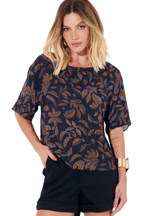 Sommer - Blusa Estampada Sommer Preto Preto
