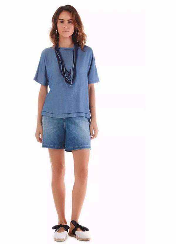 Maria.valentina - Blusa Maria Valentina com Colar Azul Azul