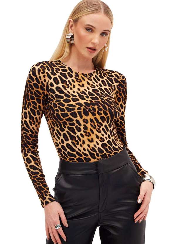 Sommer - Blusa Sommer Manga Longa Estampada Marrom Marrom