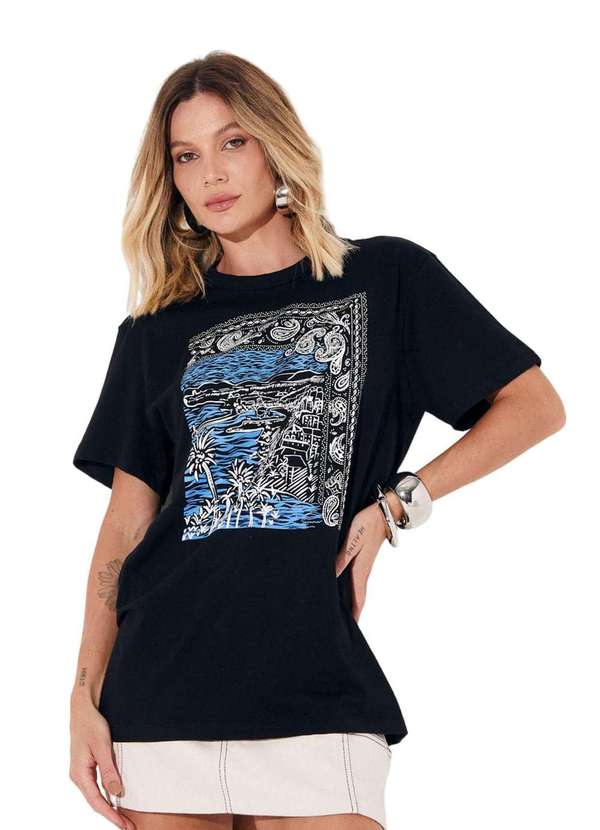 Sommer - Camiseta Sommer Estampada Aplicação Preto Preto