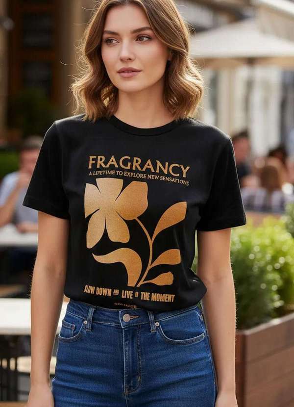 Sommer - Camiseta Sommer Estampada em Veludo Preto Preto