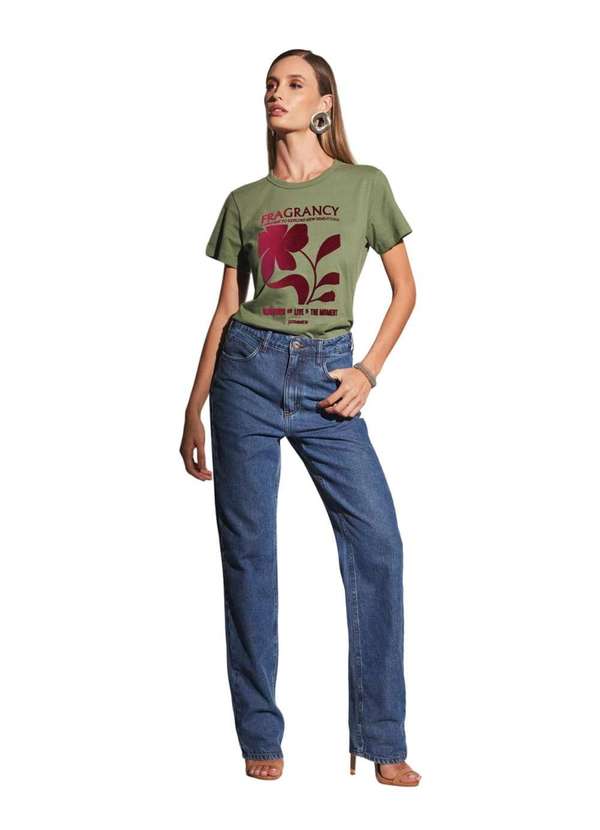 Sommer - Camiseta Sommer Estampada em Veludo Verde Verde 4