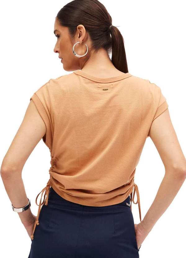 Sommer - Camiseta Sommer Fashion com Amarração Bege Bege 2