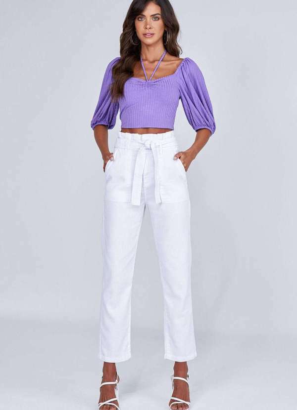 Lado Avesso - Calça Clochard Jeans Lado Avesso Branco Branco