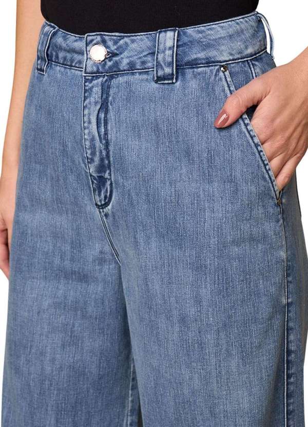 Lado Avesso - Calça Jeans Lado Avesso Ampla Azul Médio Azul 2