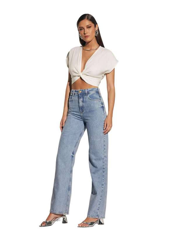 Sommer - Calça Jeans Sommer Reta Cintura Alta Azul Claro Azul 2