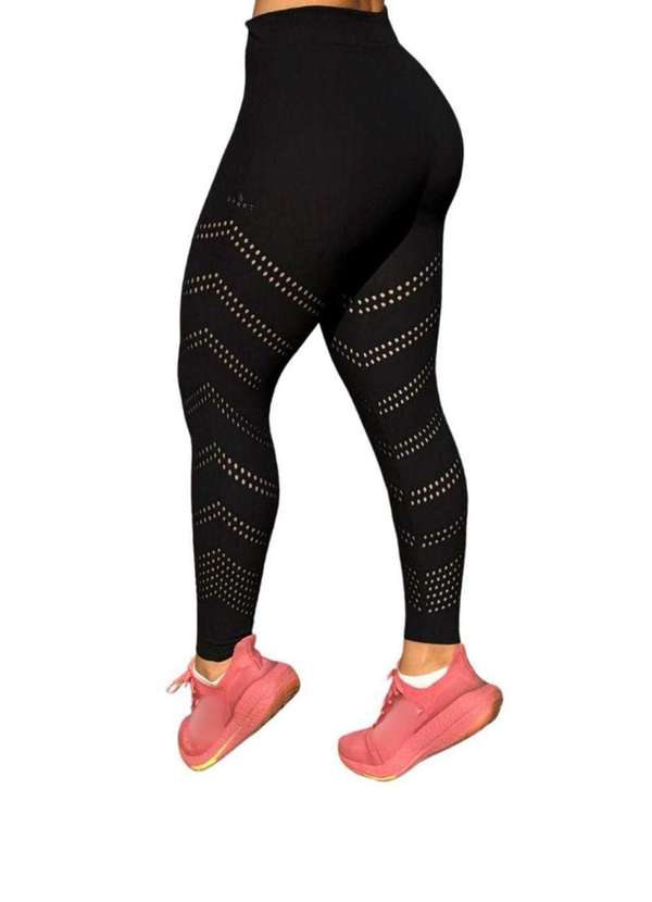 Lupo - Calça Legging Lupo Santorini Raschel Academia Preto Preto 3