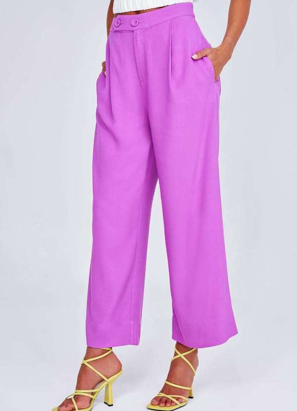 Lado Avesso - Calça Pantacourt Lado Avesso Ampla Rosa Rosa 1