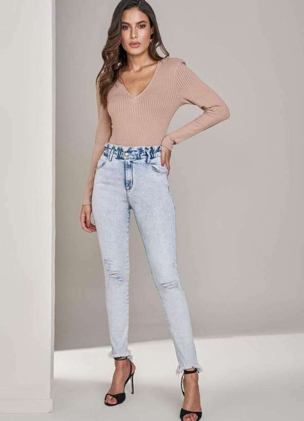 Lado Avesso - Calça Pin-Up Lado Avesso Jeans Azul Claro Azul