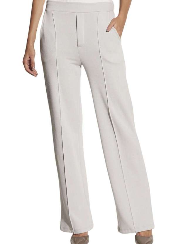 Sommer - Calça Reta Sommer com Nervuras Cinza Claro Cinza