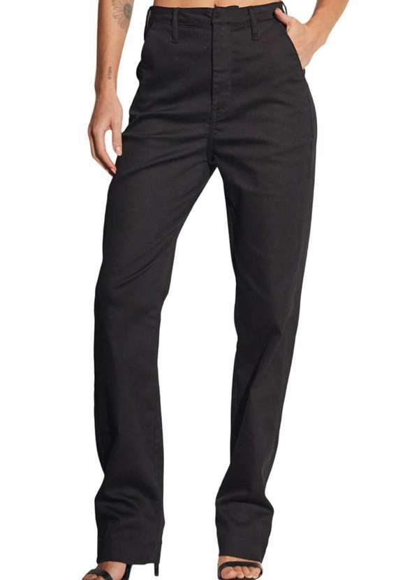 Sommer - Calça Sarja Sommer Reta Cintura Alta Preto Preto