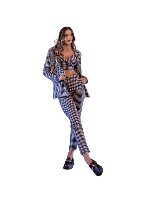 Maria Maturana - Blazer Maria Maturana Xadrez Preto Preto 5