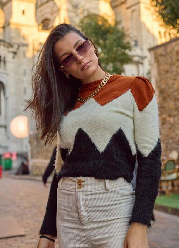 Ana Gonçalves - Blusa Tricot Ana Gonçalves Vanessa Marrom Marrom 1