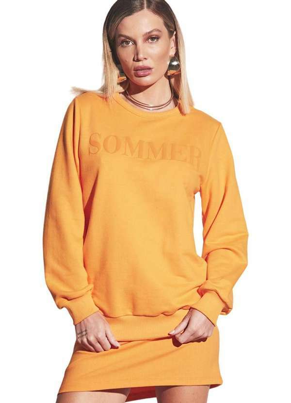 Sommer - Blusão Moletom Sommer com Logo Laranja Laranja