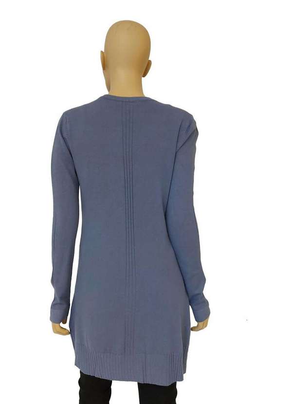 Alpelo - Cardigan Alongado Alpelo com Bolso Azul Vintage Azul 2